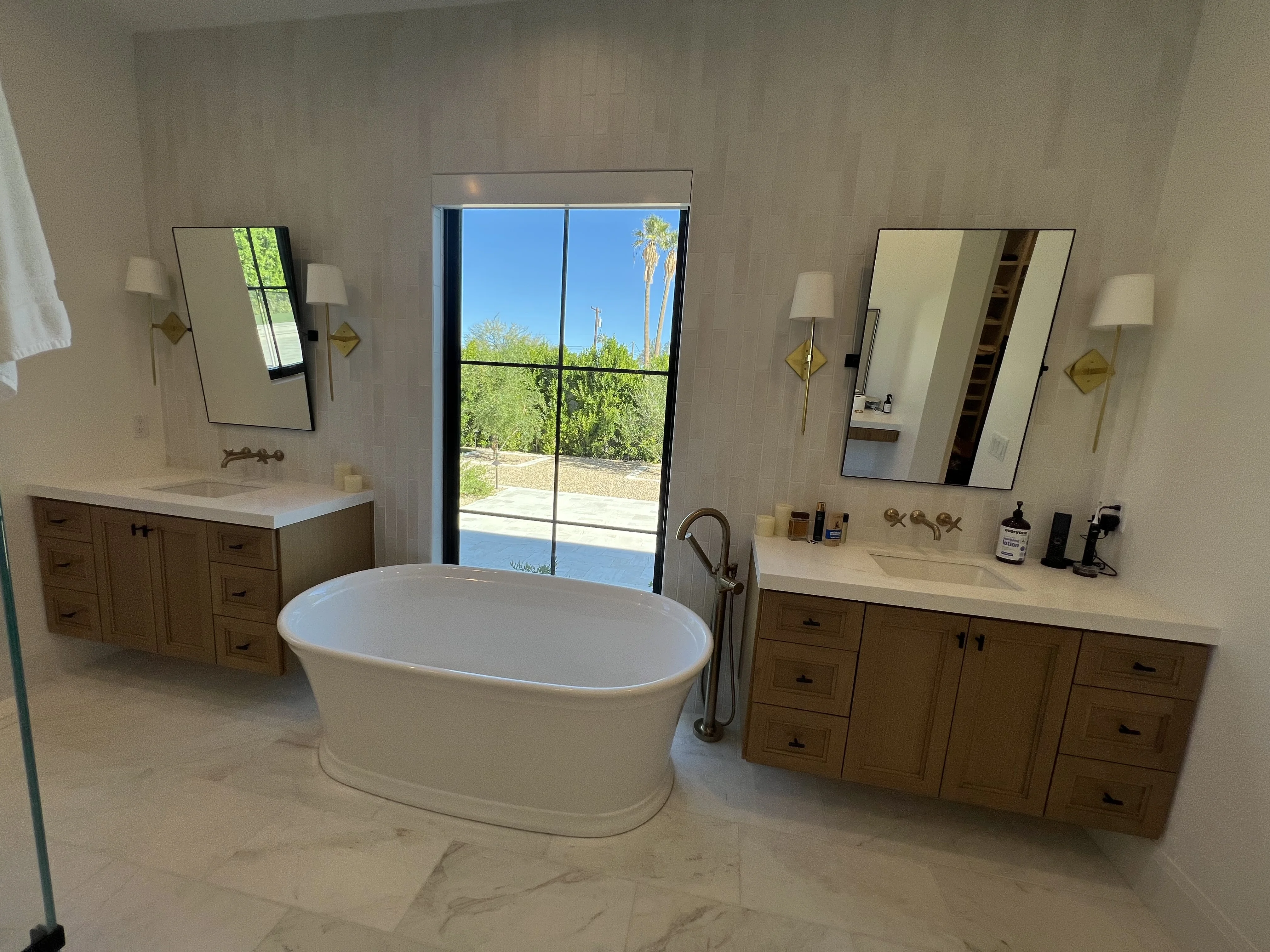 White oak floating vanities shaker in Paradise Valley, AZ