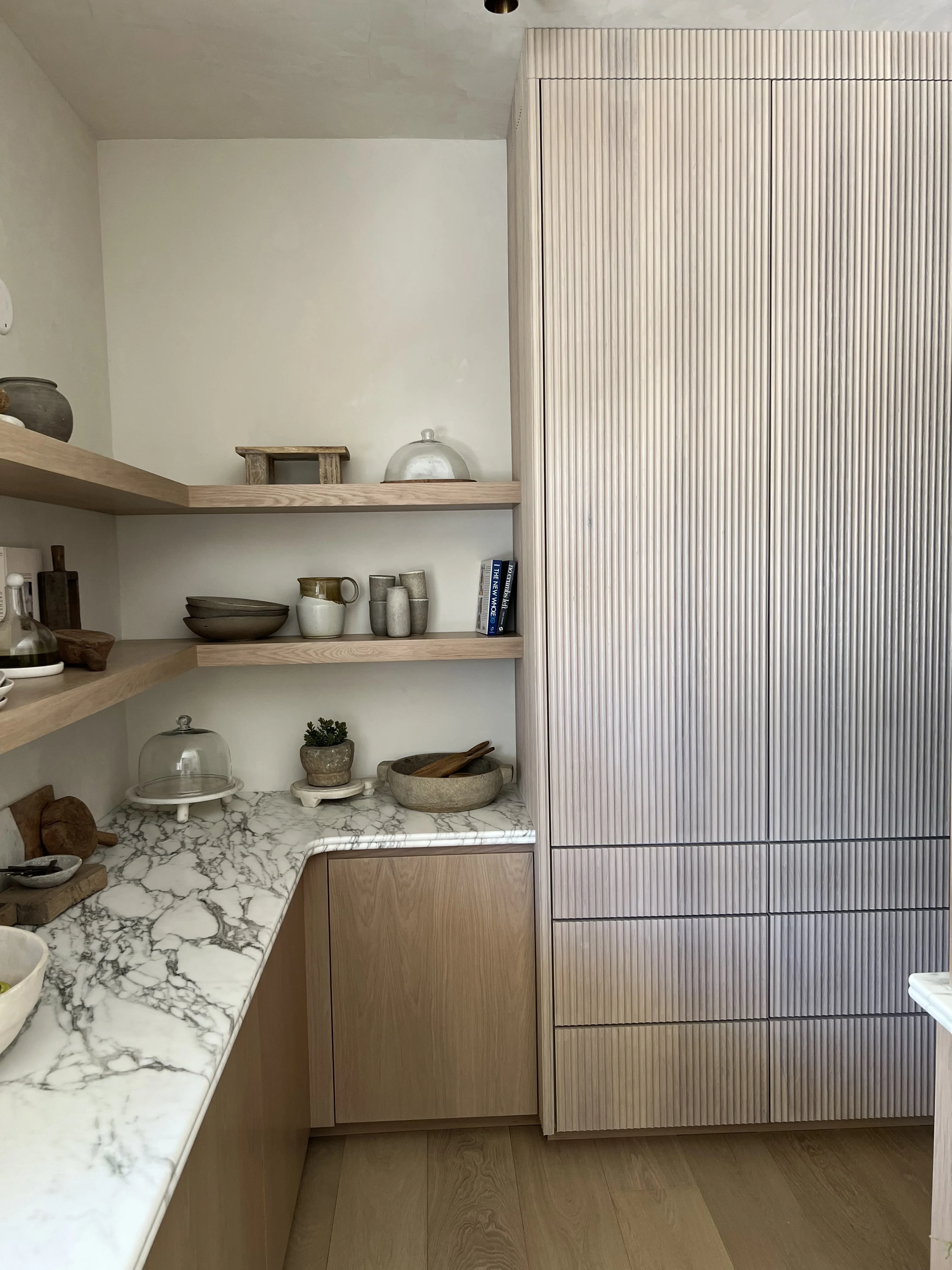 White oak fluted pantry cabinet in Paradise Valley, AZ