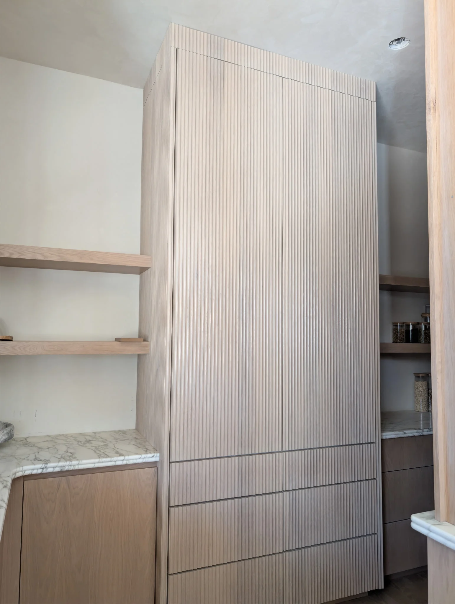 White oak fluted pantry cabinet in Paradise Valley, AZ